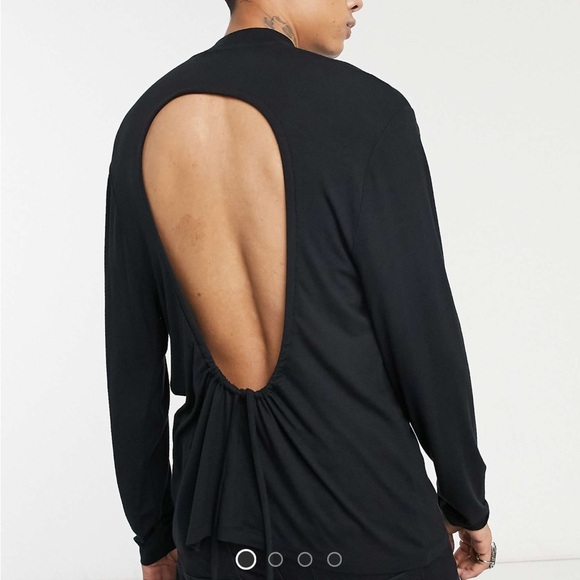 ASOS DESIGN Open Back Long Sleeve Turtleneck in Black Sz XL - Picture 7 of 7